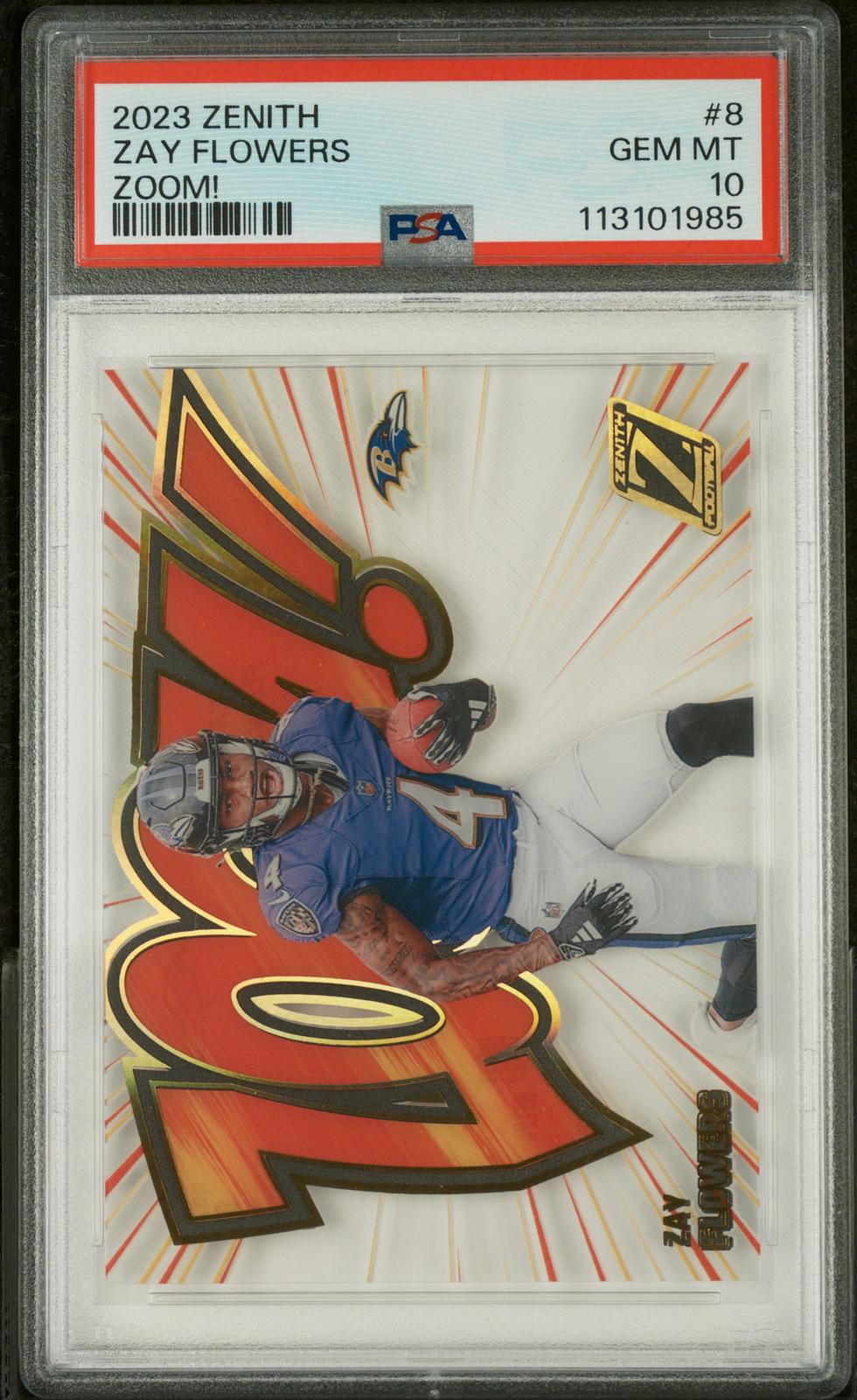 2023 Panini Zenith Zoom! #8 Zay Flowers PSA 10 – CollectXCo