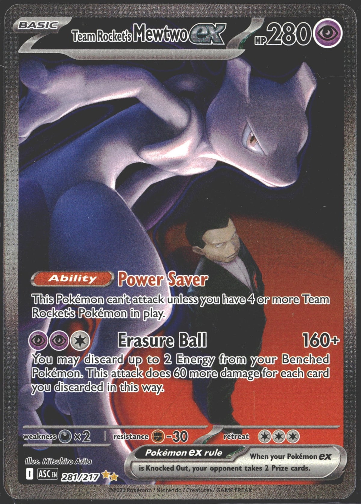 2026 Team Rocket's Mewtwo ex Ascended Heroes 281/217-1