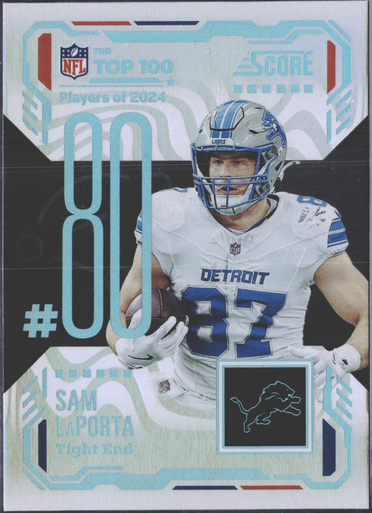 2025 Panini Score Sam LaPorta Top 100 NFL Players #80-1