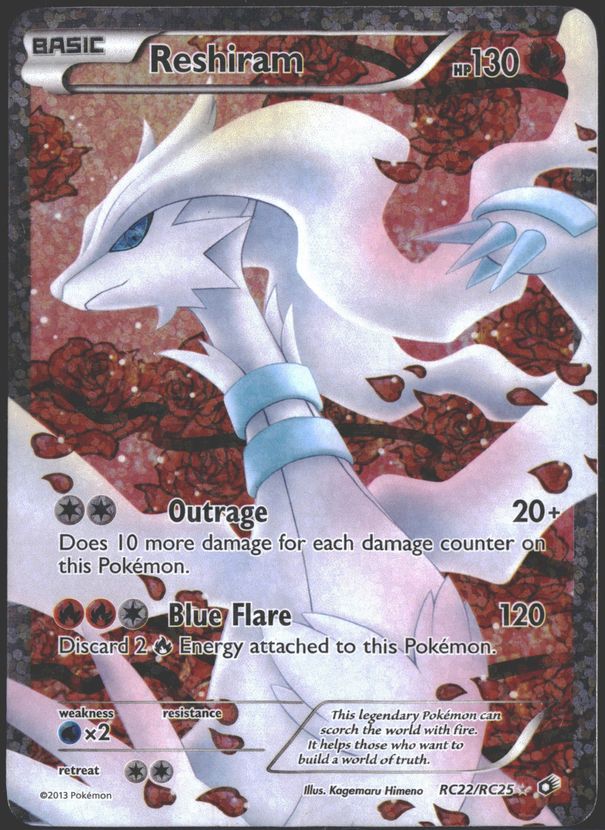 2013 Pokémon Black and White Reshiram Legendary Treasures Radiant Coll. #RC22/RC25
