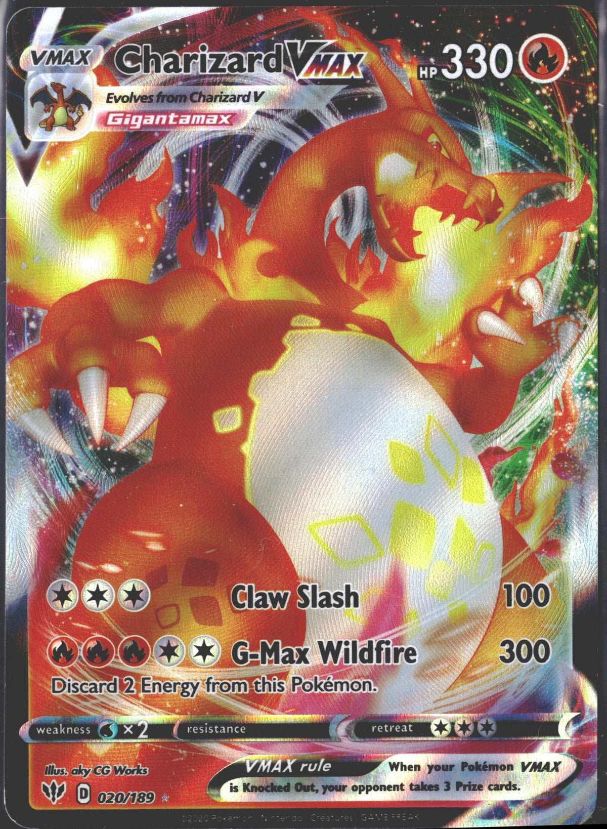 2020 Charizard VMAX Darkness Ablaze 020/189