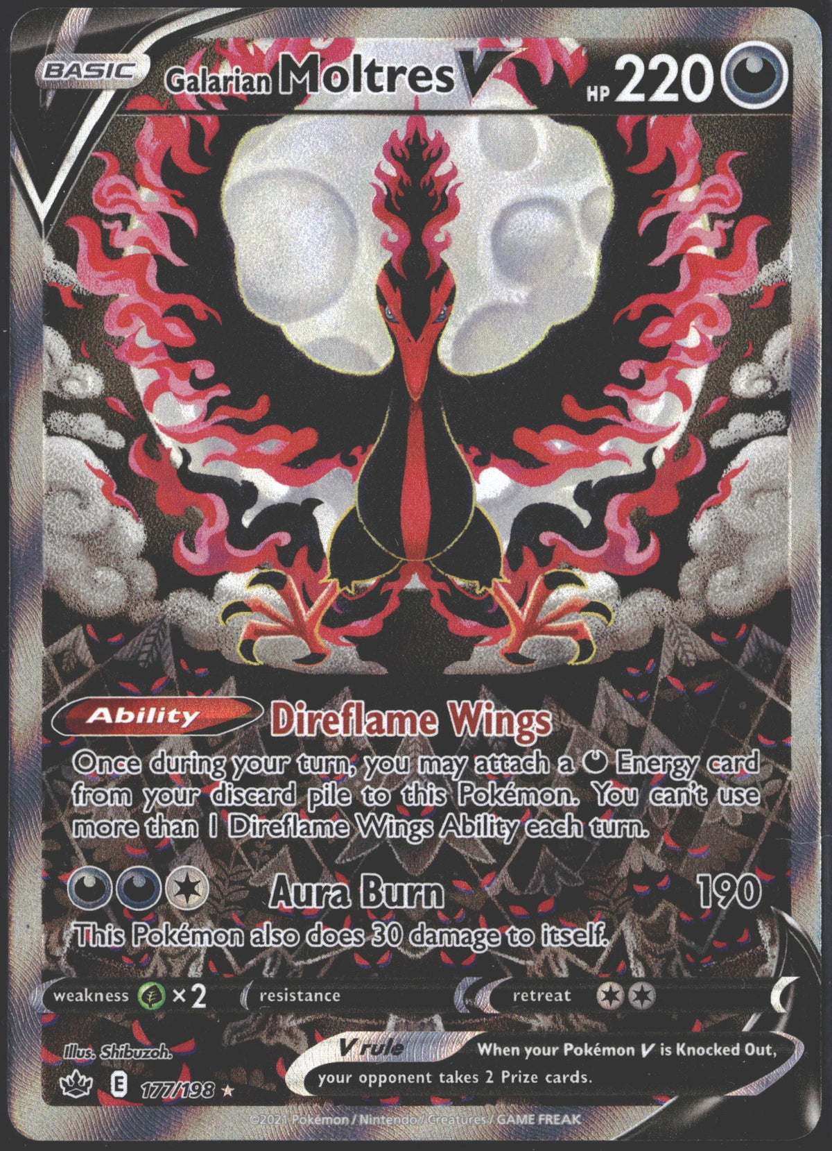 2021 Galarian Moltres V Chilling Reign 177/198