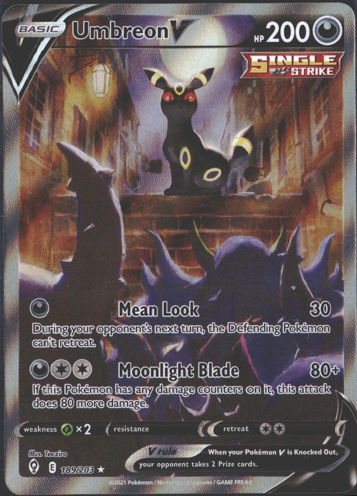 2021 Umbreon V Evolving Skies 189/203