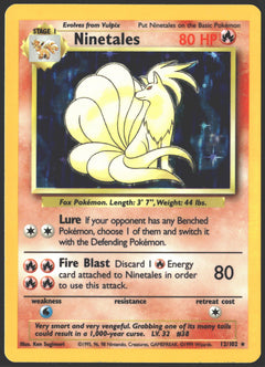 1999 Ninetales Base Set Holo 12/102-1
