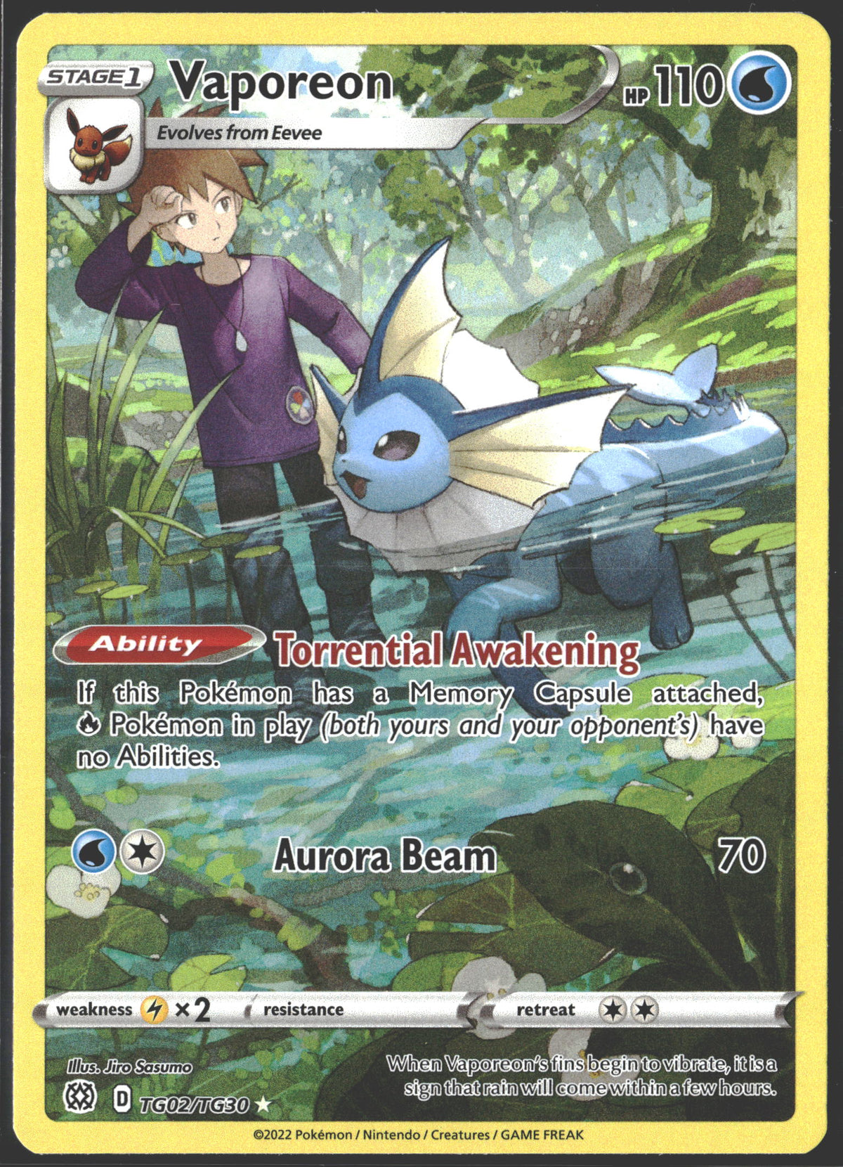 2022 Vaporeon Brilliant Stars TG02/TG30-1