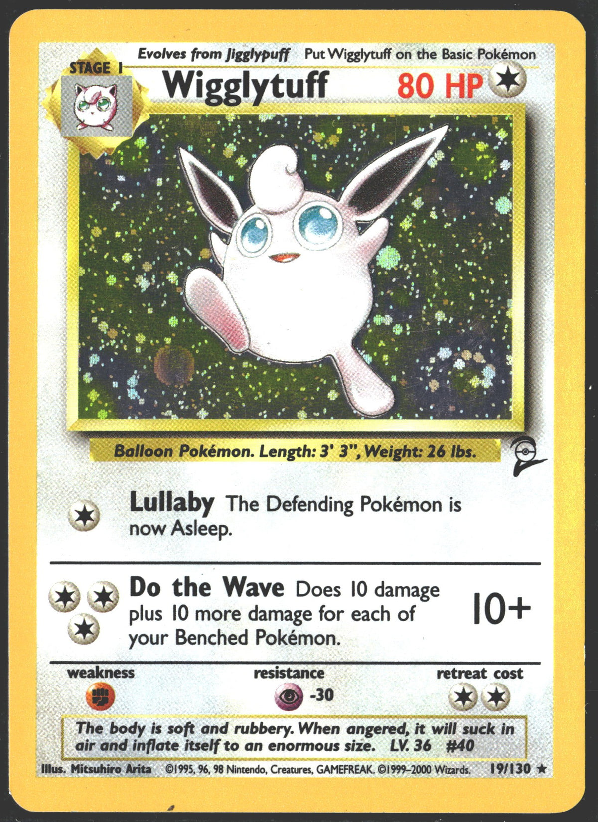 2000 Wigglytuff Holo Base Set 2 19/130