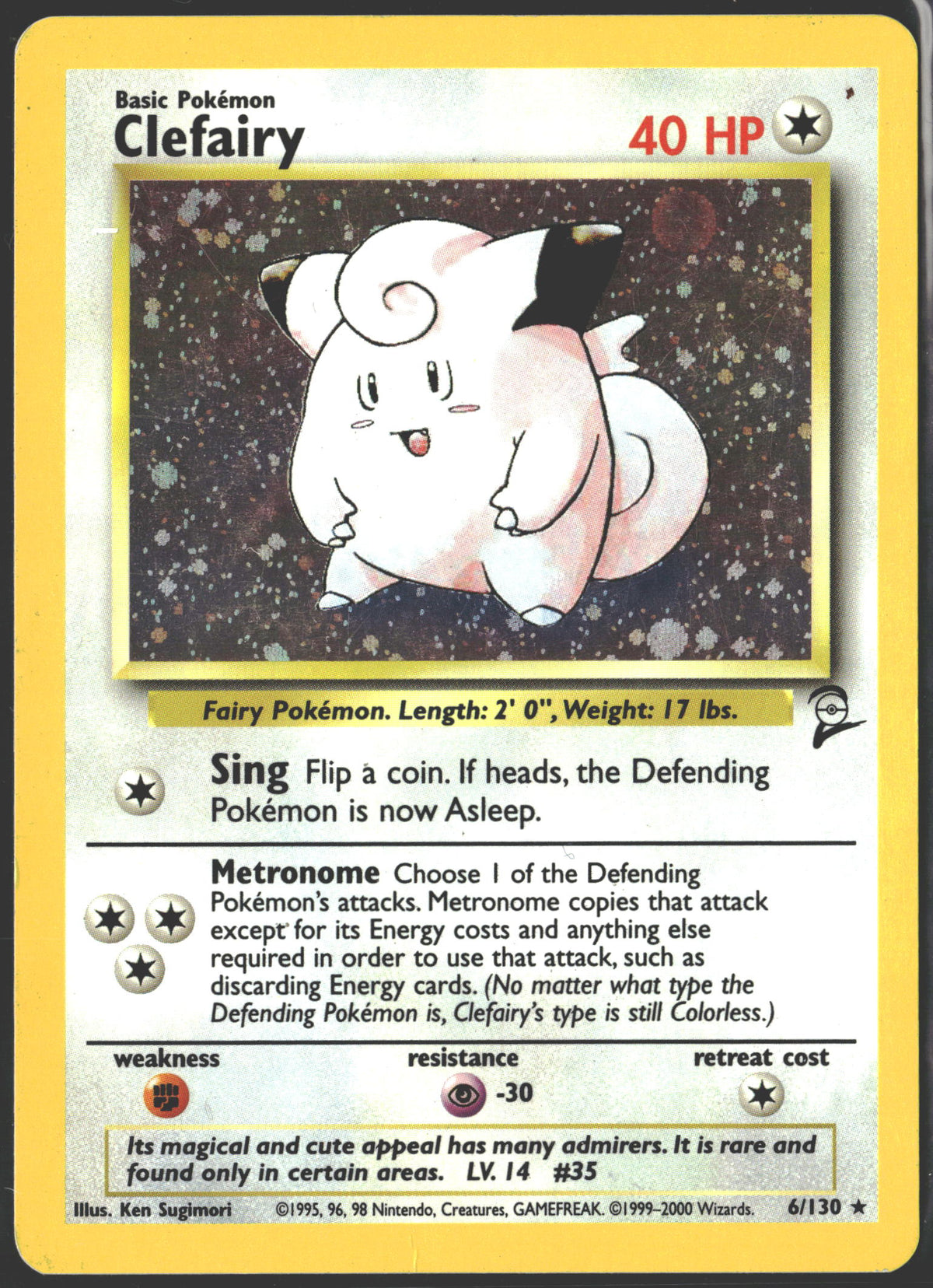 2000 Clefairy Holo Base Set 2 6/130