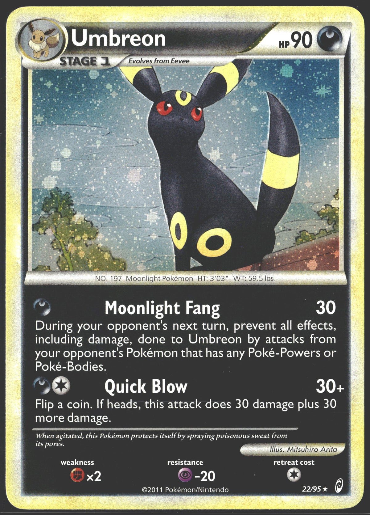 2011 Umbreon Holo Call of Legends 22/95