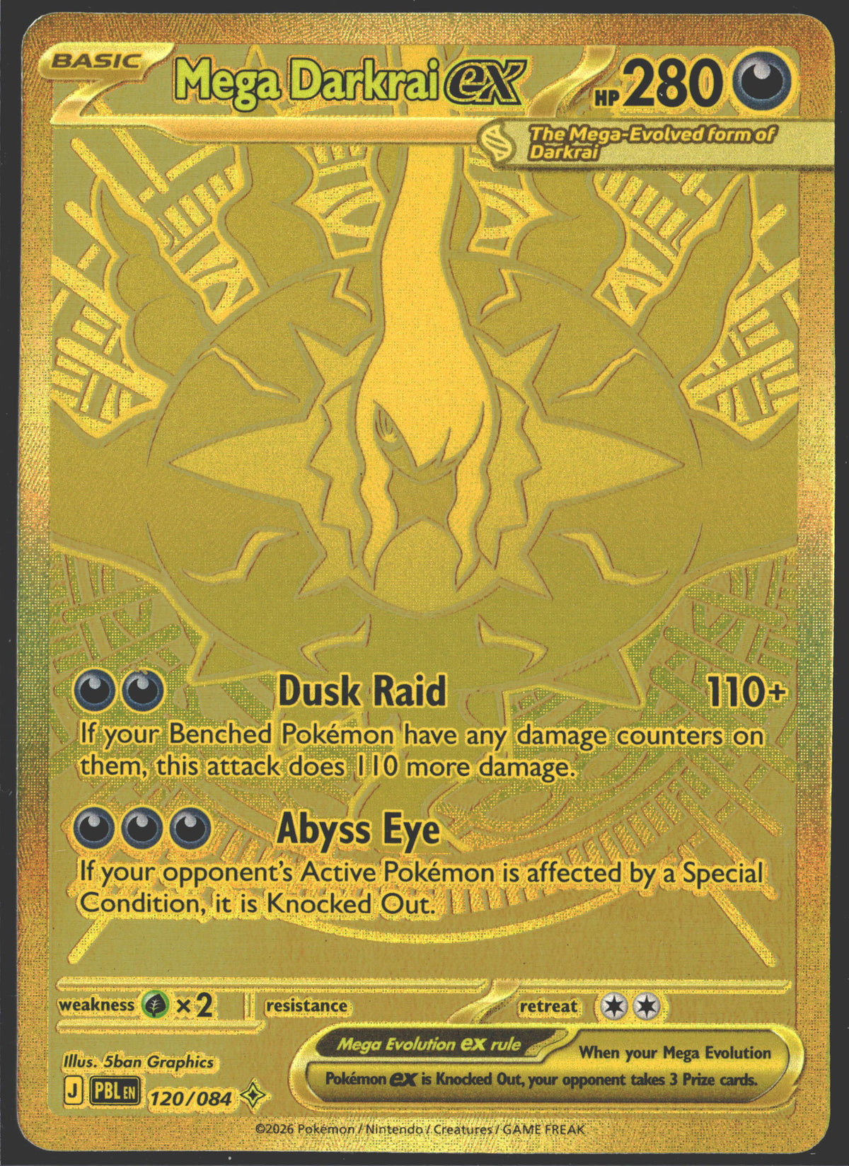 2026 Mega Darkrai ex Gold PBL 120/084-1