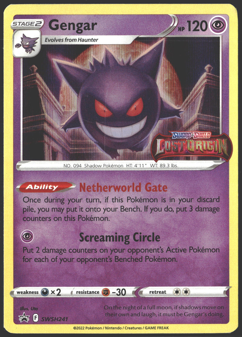 2022 Gengar Promo Lost Origin Prerelease Stamp SWSH241-1