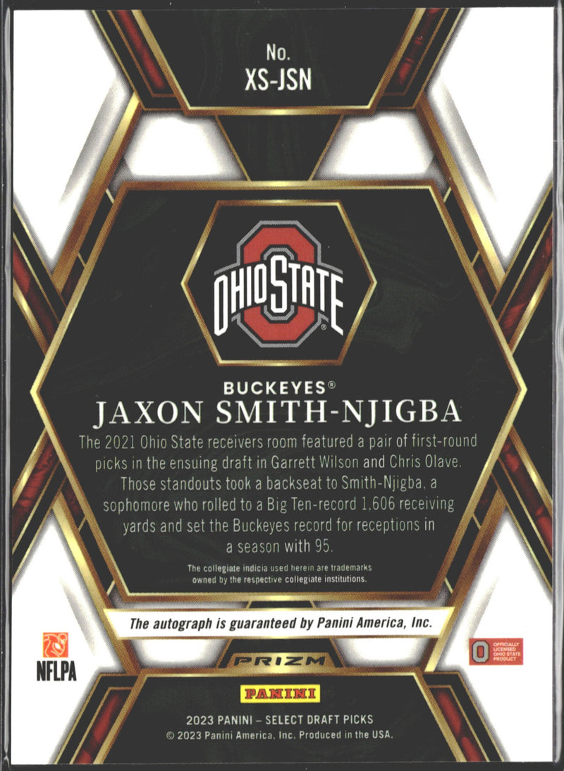 2023 Jaxon Smith-Njigba Panini Select Draft Picks X-Factor Auto #XS-JSN-2