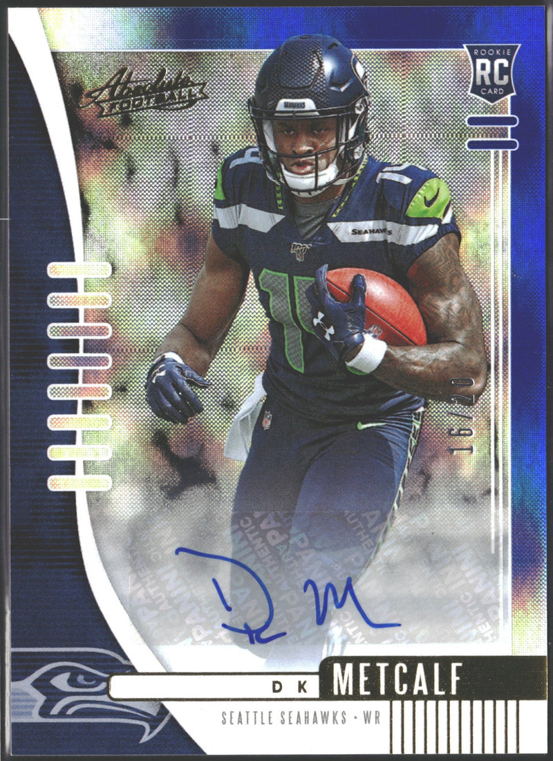 2019 Absolute Rookie DK Metcalf Auto #114 Blue Diamonds /20-1