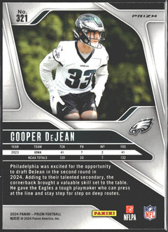 2024 Panini Prizm Choice Cooper DeJean Blue Green Yellow #321-2
