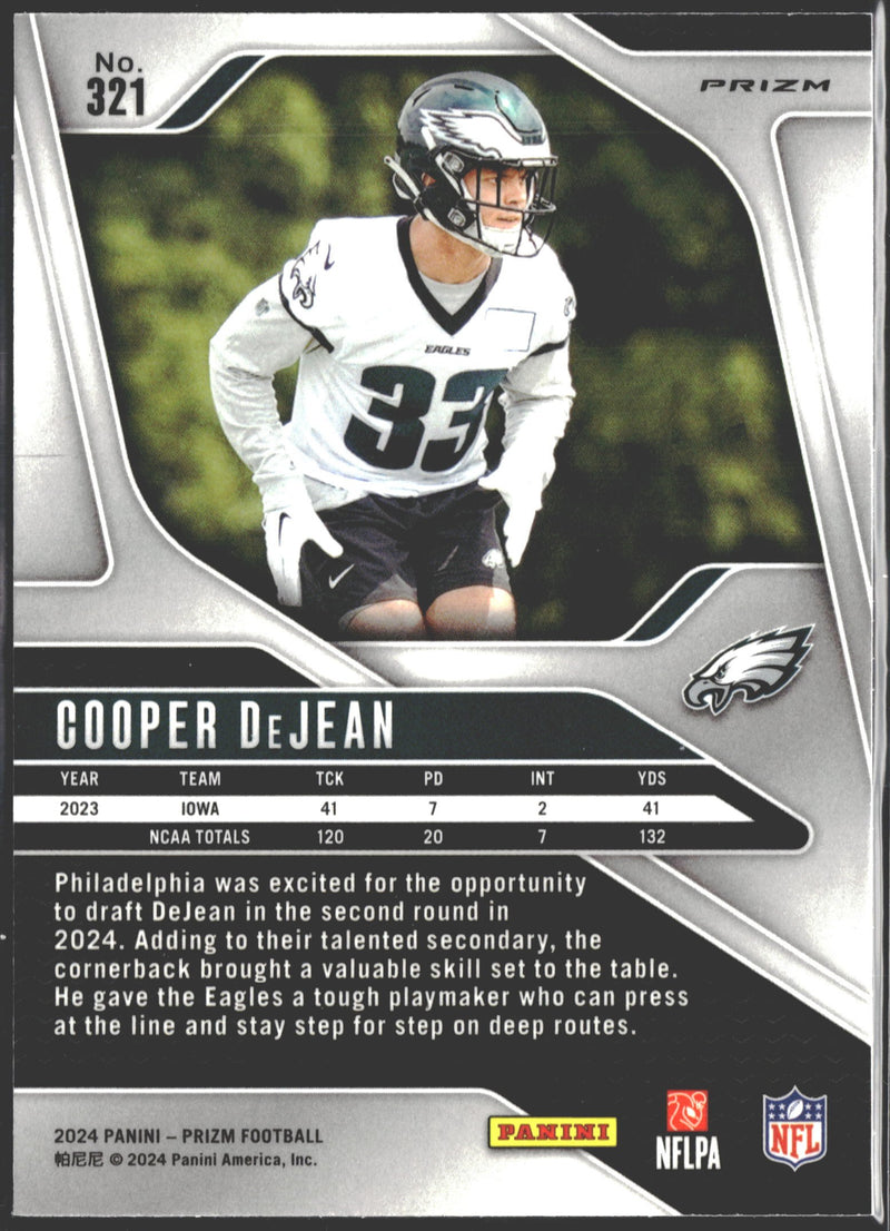 2024 Panini Prizm Choice Cooper DeJean Blue Green Yellow #321-2