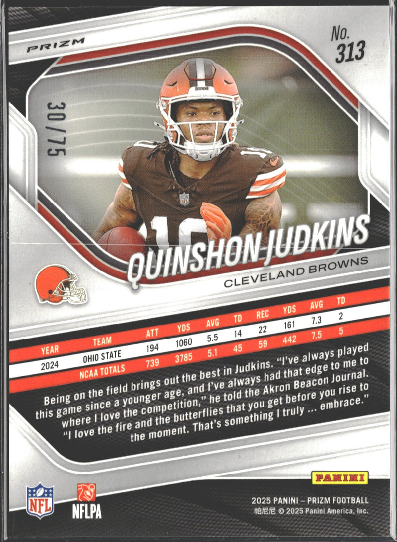 2025 Panini Prizm Quinshon Judkins 30/75 #313-2