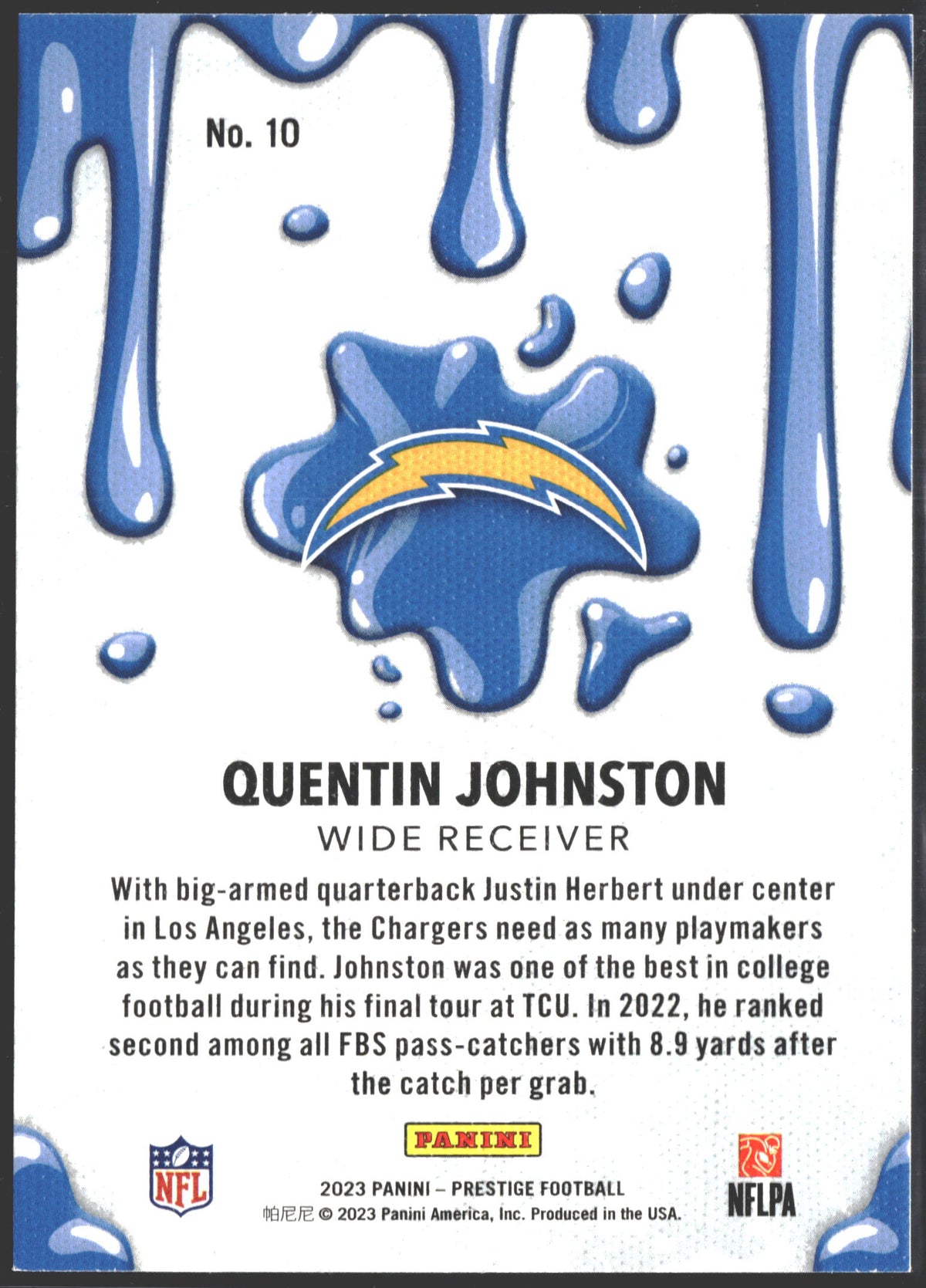 2023 Prestige Quentin Johnston Drip #10-2