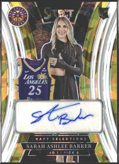 2025 Panini WNBA Select Draft Selections Sarah Ashlee Barker White Ice Auto /25 #DSS-SAB-1