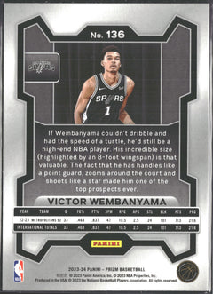 2023-24 Panini Prizm Victor Wembanyama #136-2