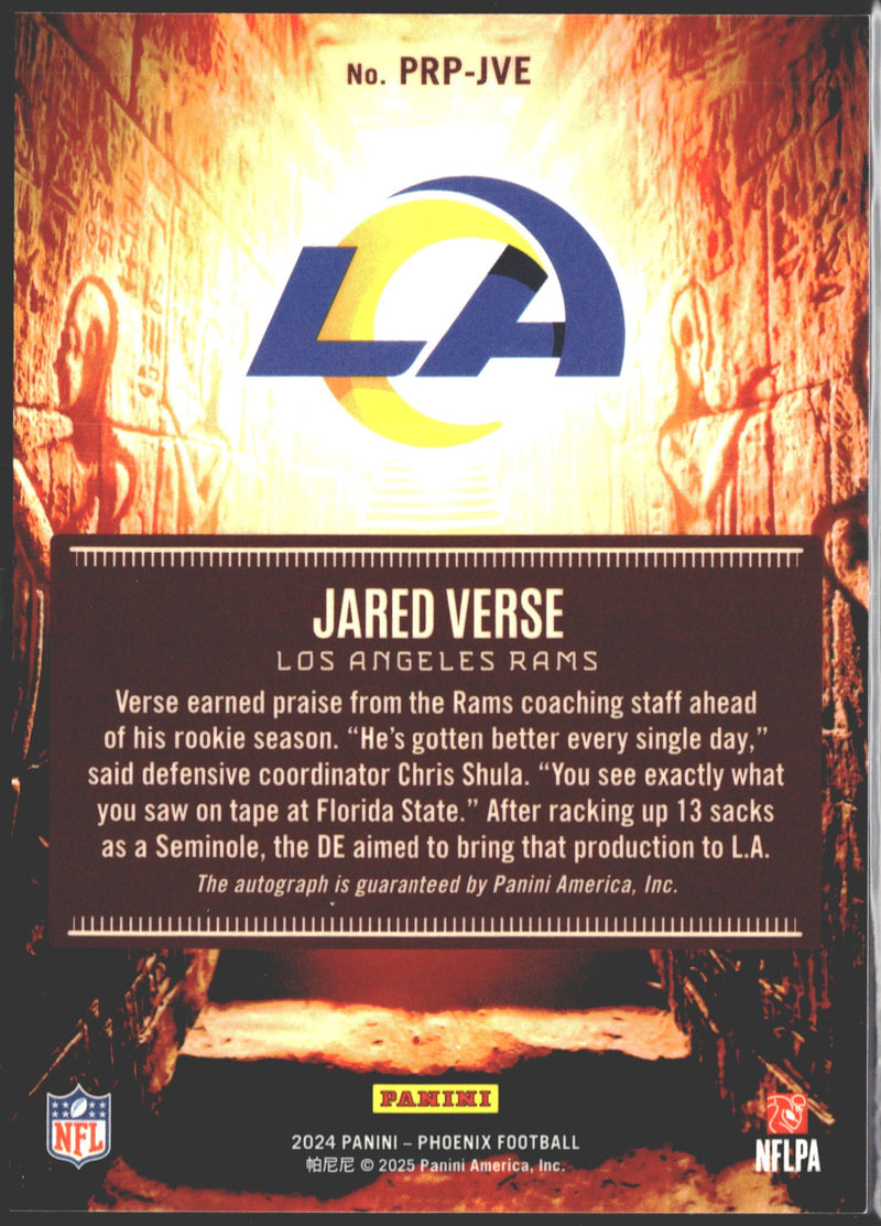 2024 Panini Phoenix Phoenician Rookie Jared Verse Auto #PRP-JVE-2