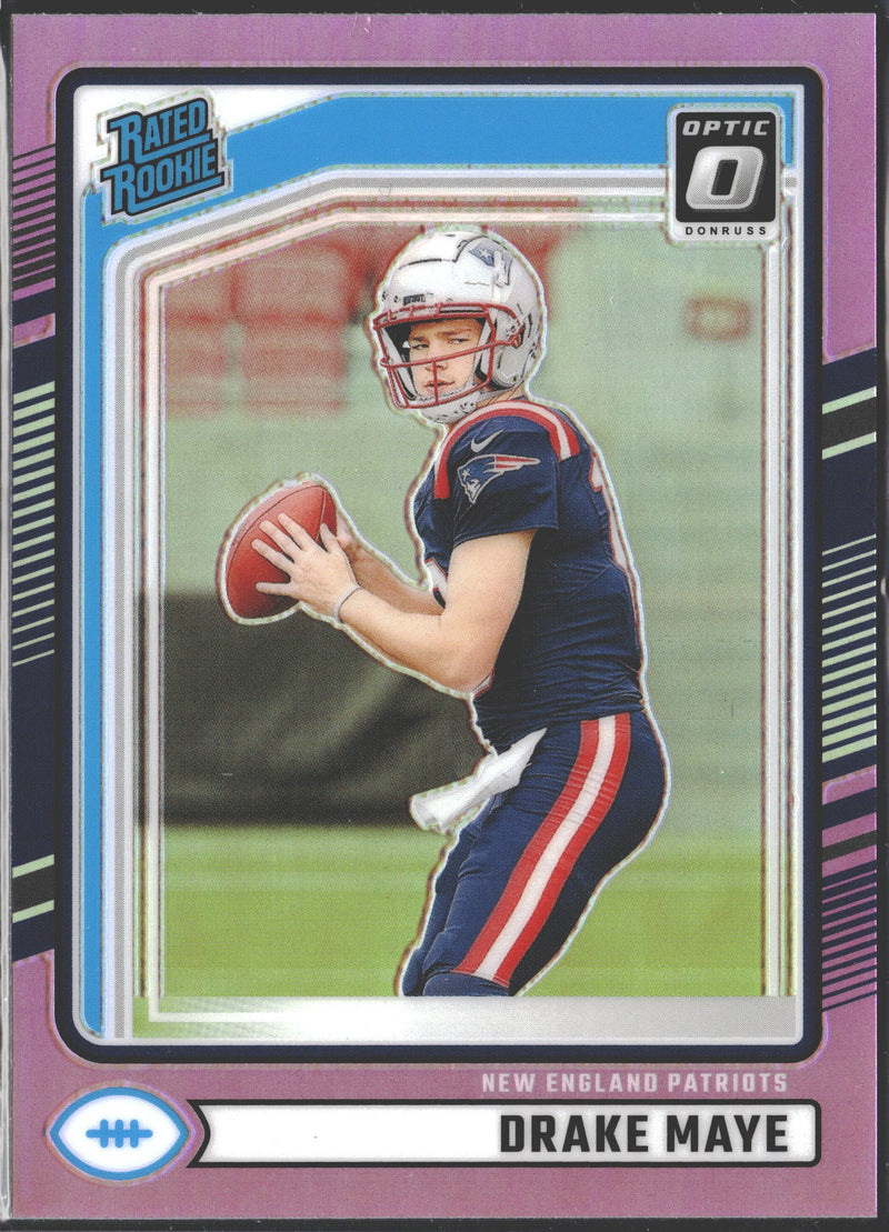 2024 Panini Donruss Rated Rookie Drake Maye Pink Preview #379-1