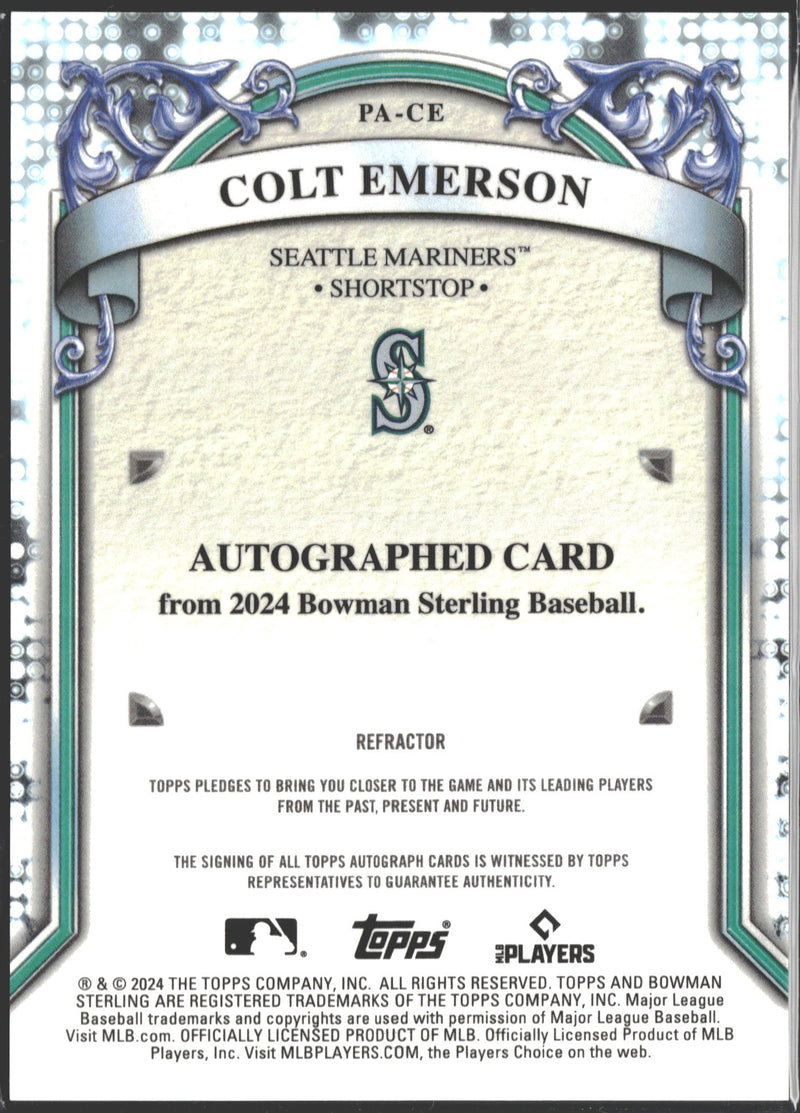 2024 Bowman Sterling Prospect Colt Emerson Auto Refractor /150 #PA-CE-2