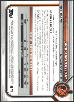 2022 Bowman Chrome Draft Jackson Holliday Sapphire Edition #BDC-168-2