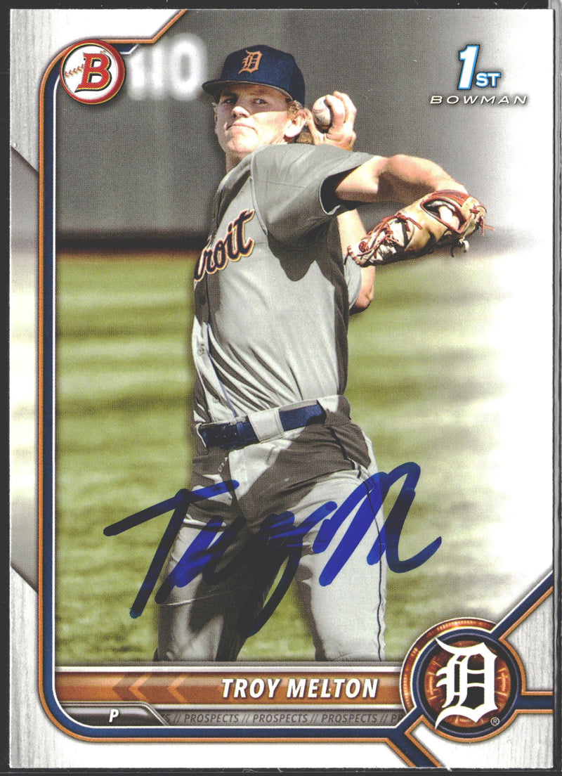 2022 Bowman Draft Troy Melton Auto #BD-118-1