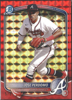 2025 Bowman Chrome Prospects Jose Perdomo Red Geometric Refractor 5/5 #BCP-106-1
