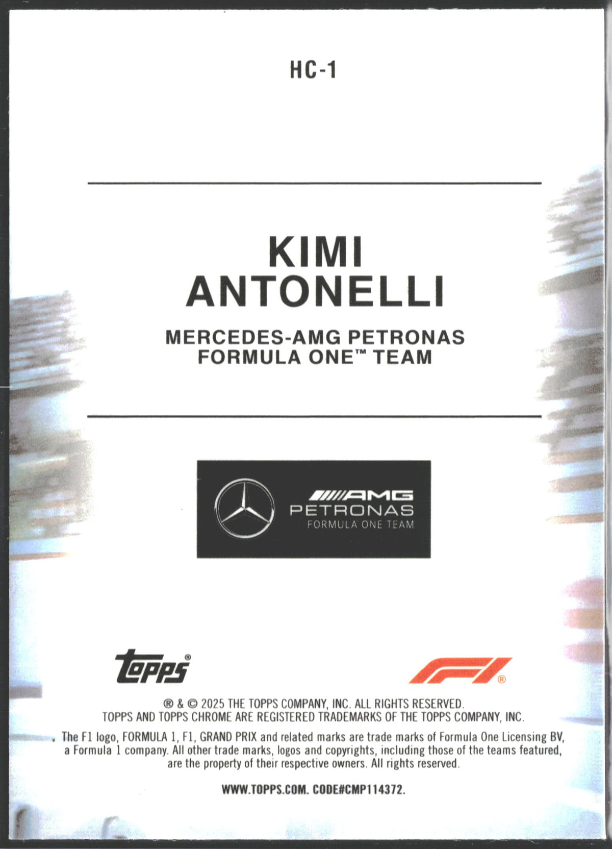 2025 Topps Chrome Formula 1 Kimi Antonelli #HC-1 Refractor RC