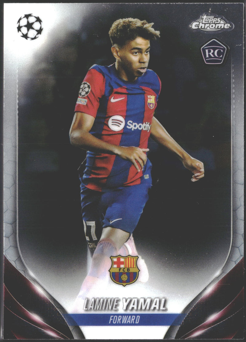 2024-25 Topps Chrome UEFA Champions League Base Lamine Yamal RC #64-1