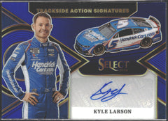 2026 Panini Select Kyle Larson Trackside Action Auto Blue Prizms #TAS-KLN #/99-1