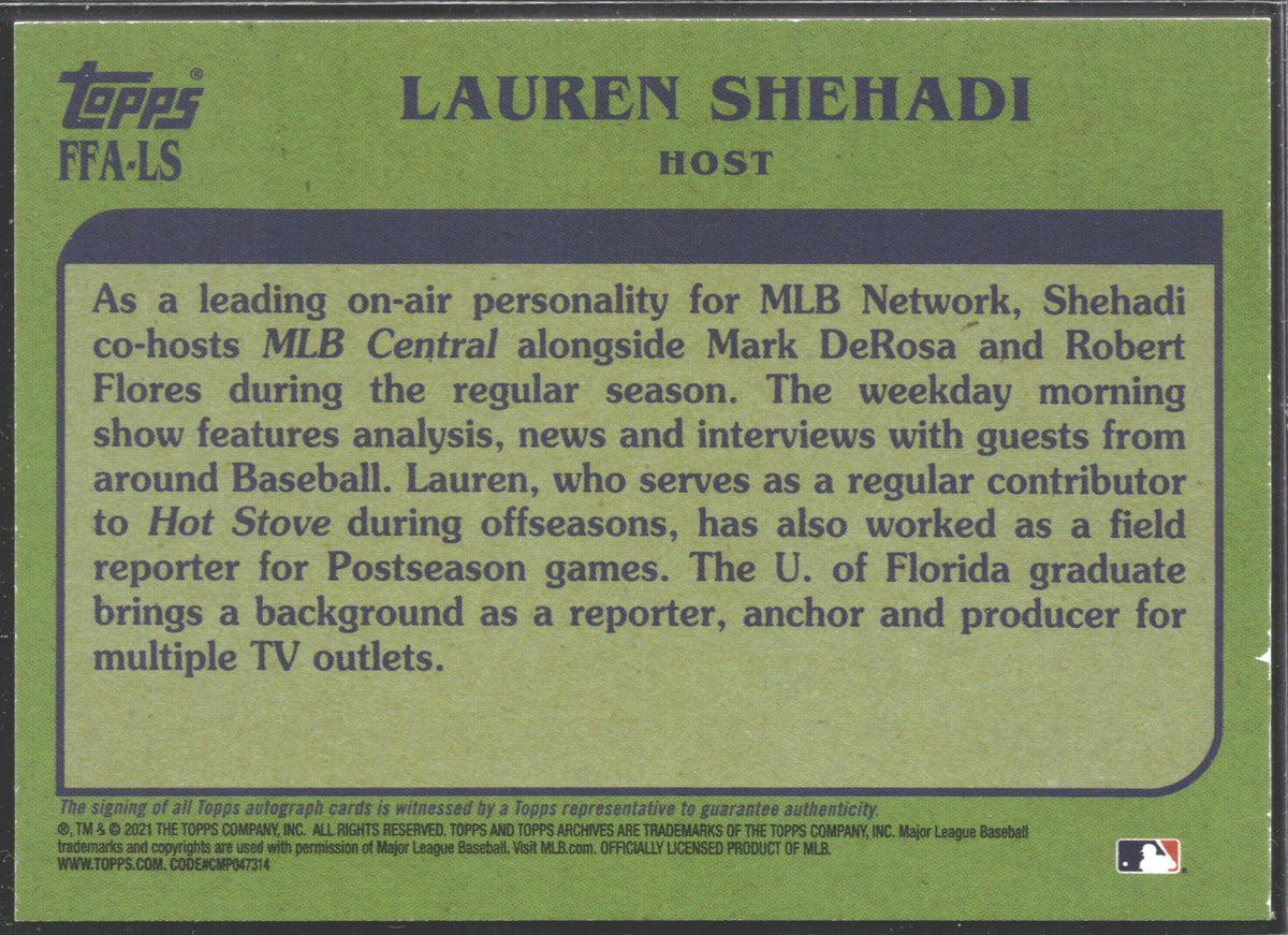 2021 Topps Archives Fan Favorites Autographs LAUREN SHEHADI #FFA-LS Host Auto-2
