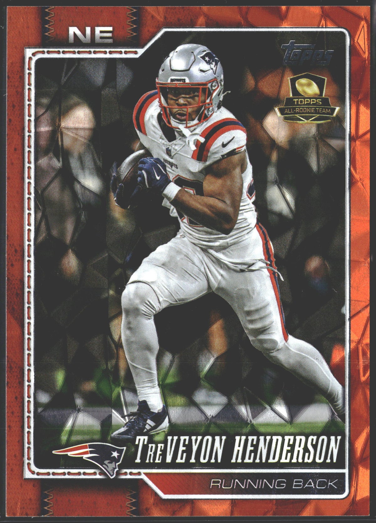 2026 Topps All Rookie Team TreVeyon Henderson Orange Cracked Ice /25 #135