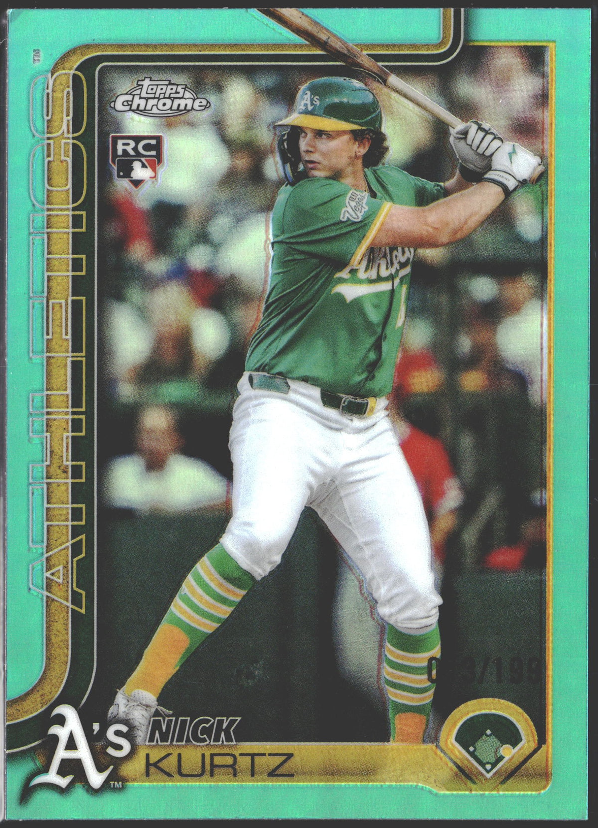 2025 Topps Chrome Update Series Nick Kurtz Aqua Refractor /199 #USC178