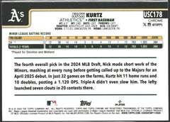 2025 Topps Chrome Update Series Nick Kurtz Aqua Refractor /199 #USC178-2