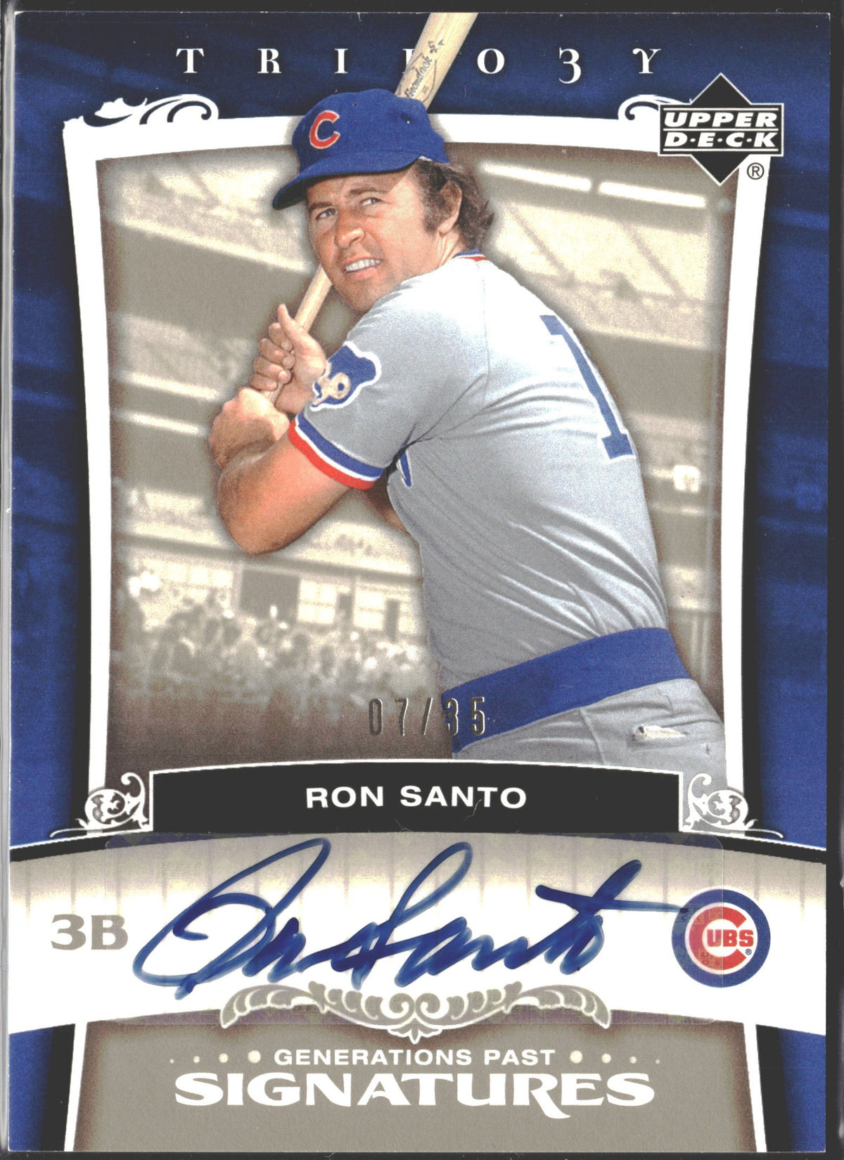 2005 Upper Deck Trilogy Generations Past Ron Santo Auto /35 #PA-RS