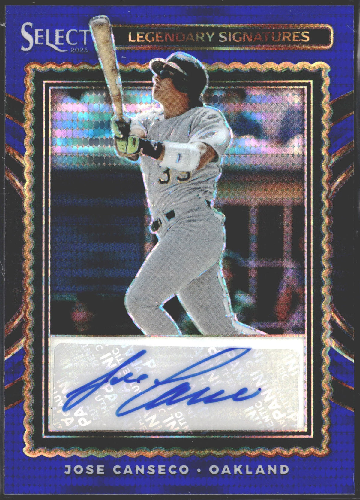 2025 Panini Select Legendary Signatures Jose Canseco Auto Blue Pulsar Prizm #LS-JC-1