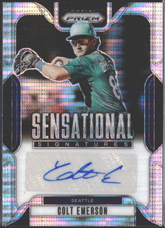 2025 Panini Prizm Sensational Signatures Colt Emerson Pulsar Prizm /199 #SS-CE-1