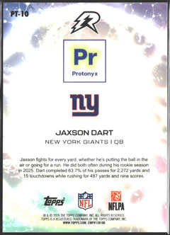 2025 Topps Resurgence Jaxson Dart Orange Protonyx /25 #PT-10-2