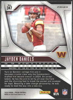 2024 Panini Prizm Rookies Jayden Daniels Silver Prizm #347-2
