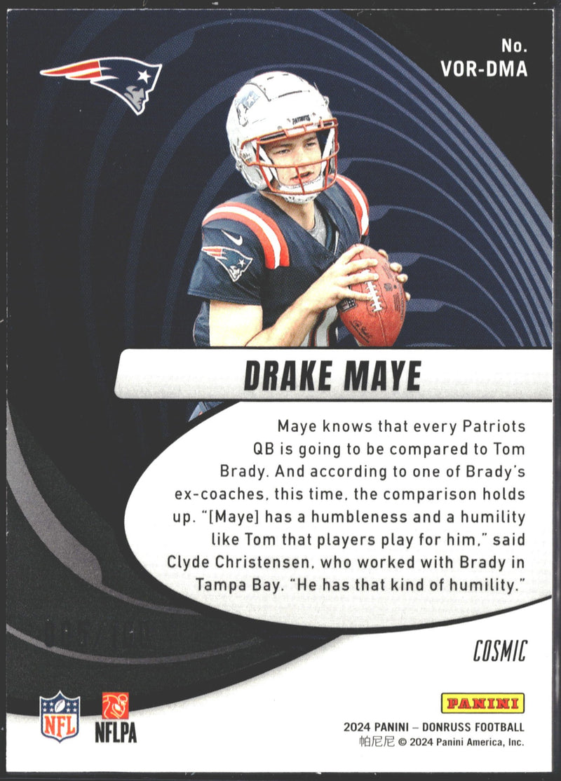 2024 Panini Donruss Vortex Drake Maye Cosmic /100 #VOR-DMA-2