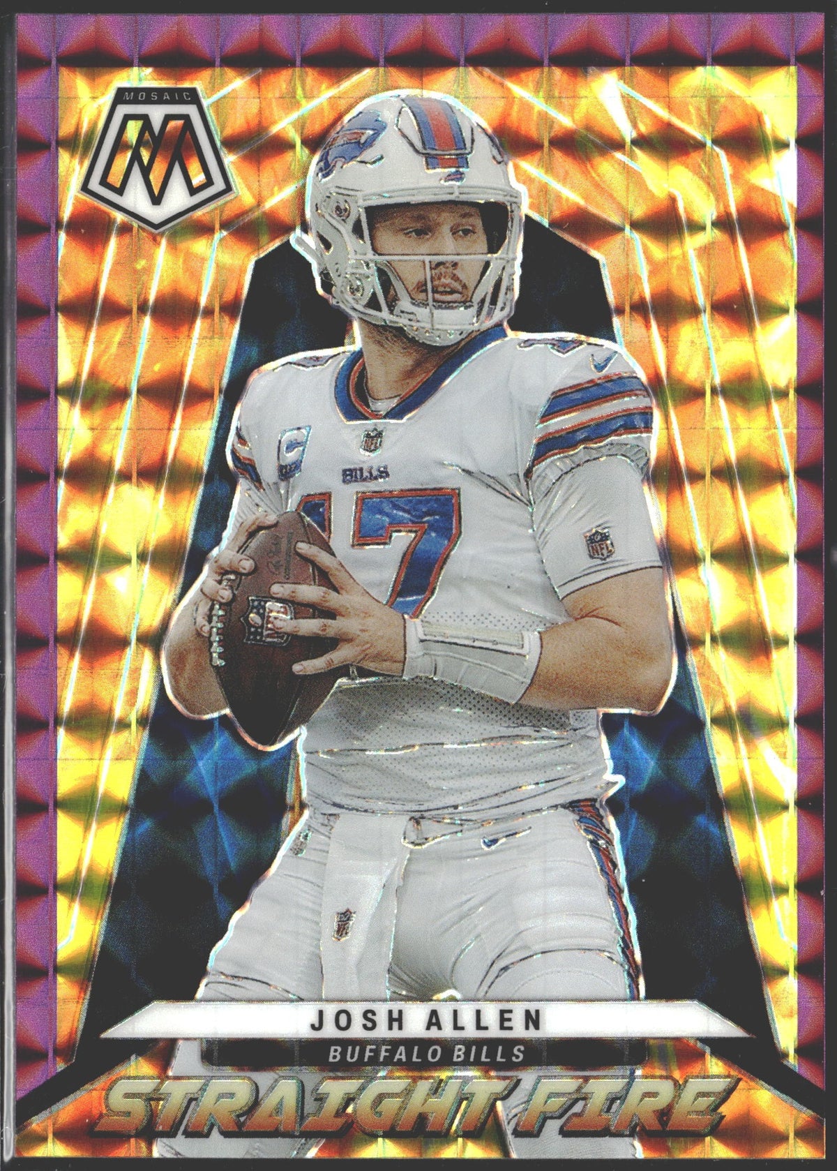 2022 Panini Mosaic Straight Fire Josh Allen Purple Mosaic Prizm /49 #SF-8