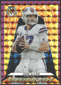 2022 Panini Mosaic Straight Fire Josh Allen Purple Mosaic Prizm /49 #SF-8-1