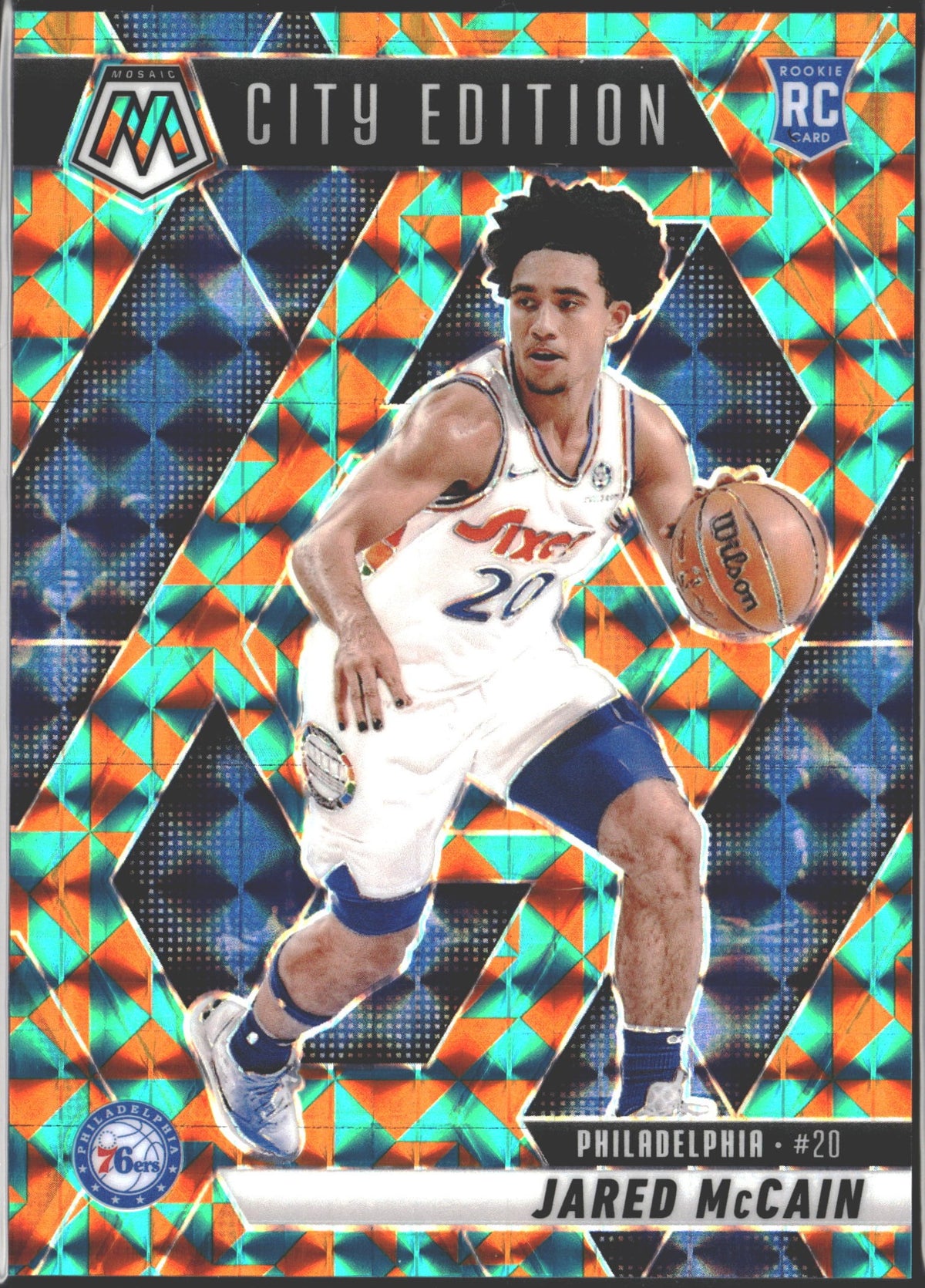 2024-25 Panini Mosaic City Edition Jared McCain Tessellation Mosaic Prizm /15 #277
