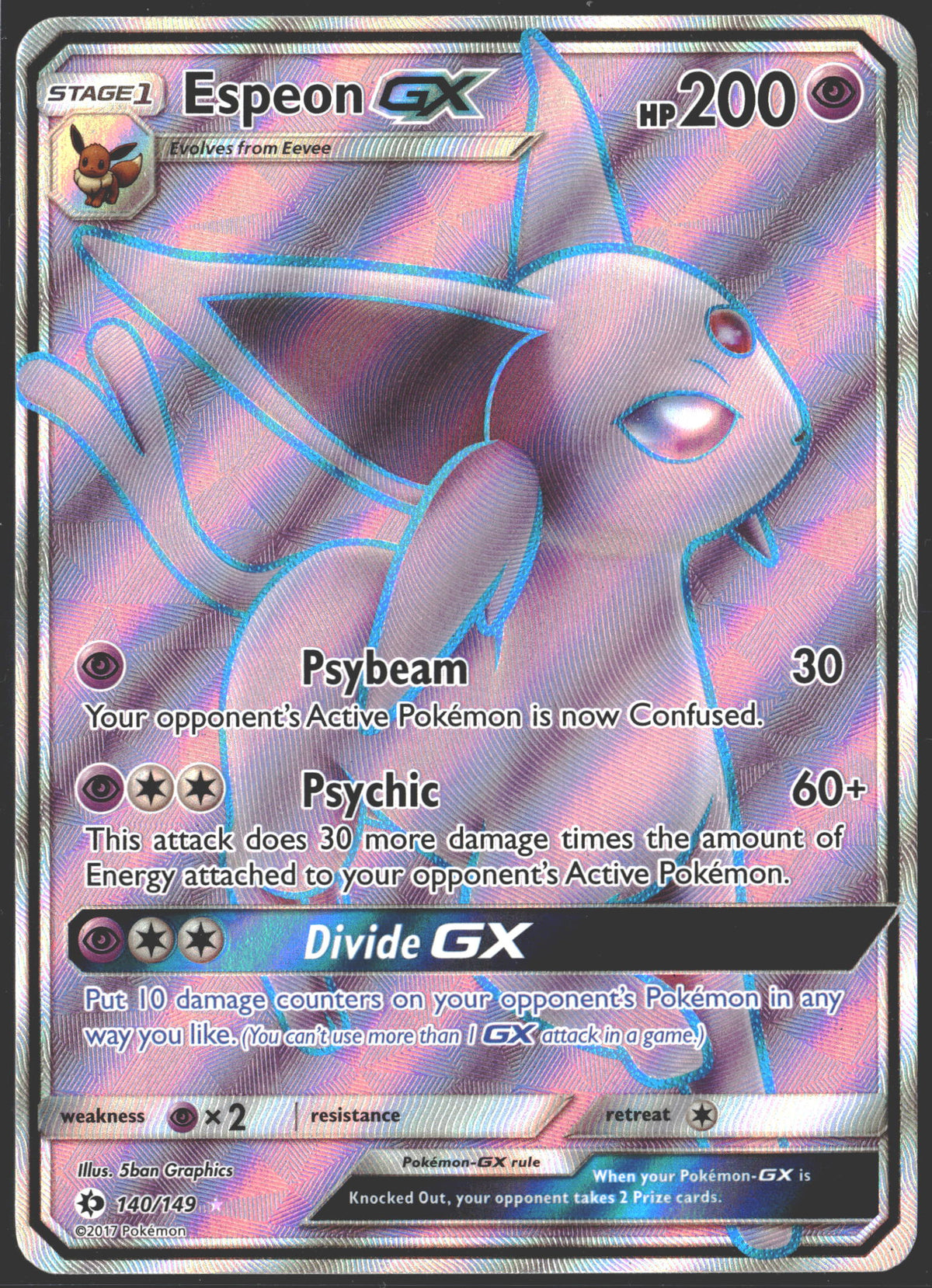 2017 Espeon GX Full Art Sun & Moon 140/149