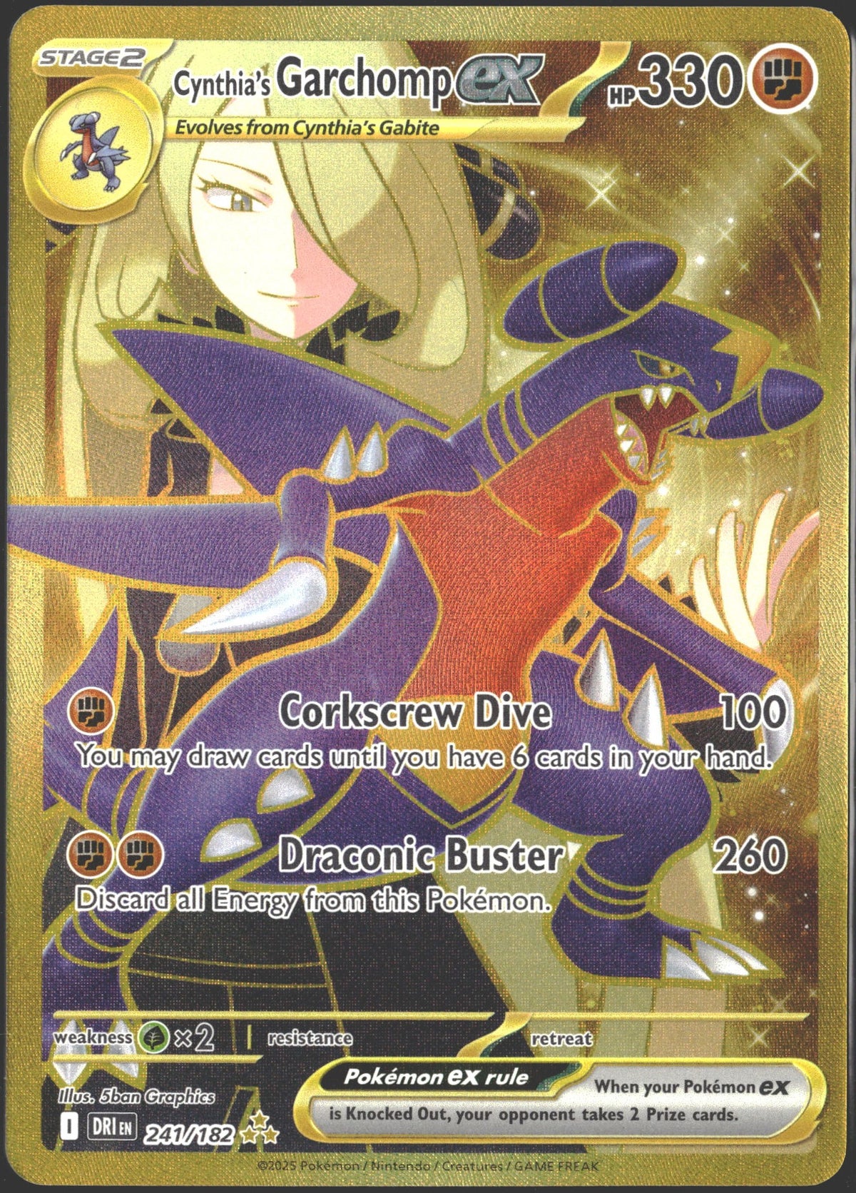 Cynthia's Garchomp (Gold) Destined Rivals 241/182