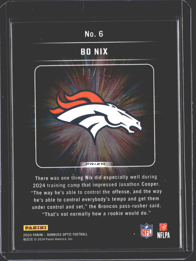2024 Donruss Optic Light It Up Bo Nix Dragon /24 #6 RC ROOKIE-2