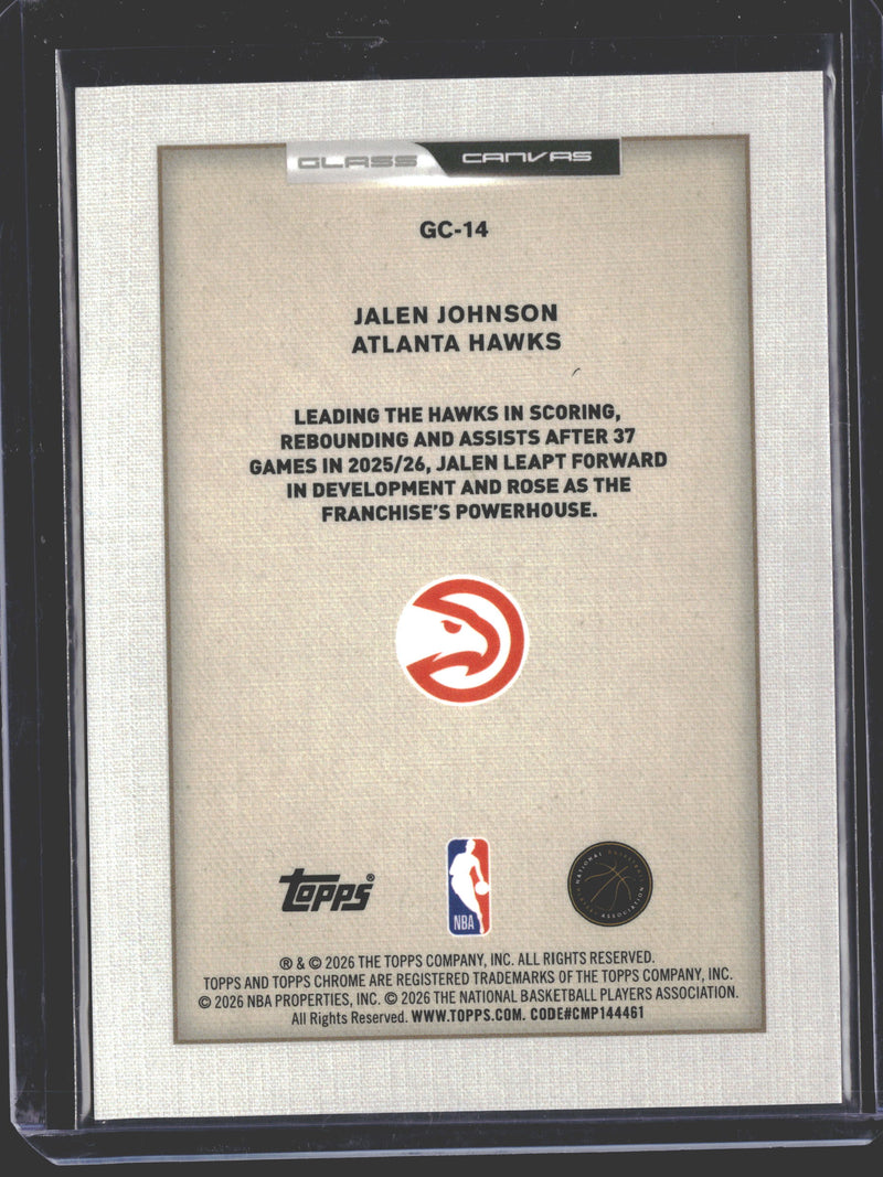 2025-26 Topps Chrome Update Basketball Jalen Johnson #GC-14 Glass Canvas-2