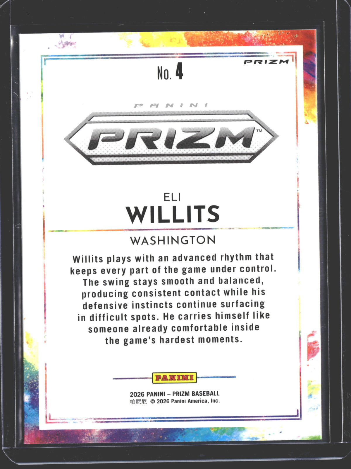 2026 Panini Prizm Baseball Eli Willits Color Blast SSP Case Hit Nationals-2