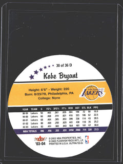 2003 Fleer Kobe Bryant Roundball 30 of 36-2